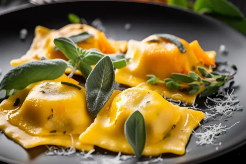 Ravioli de Abóbora com Molho de Sálvia e Nozes